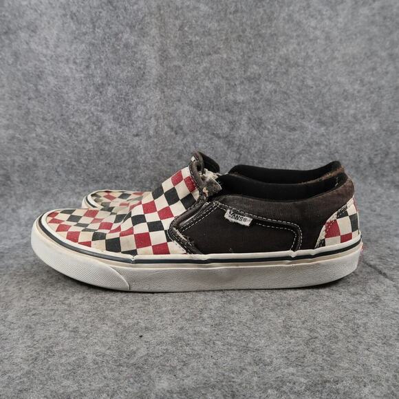 Vans Shoes Mens 8 Sneakers Slip On Checkerboard Red Black Skateboarding Canvas - Picture 4 of 12